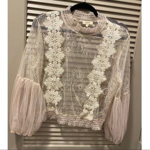 Peach brand, cream shear top, never worn